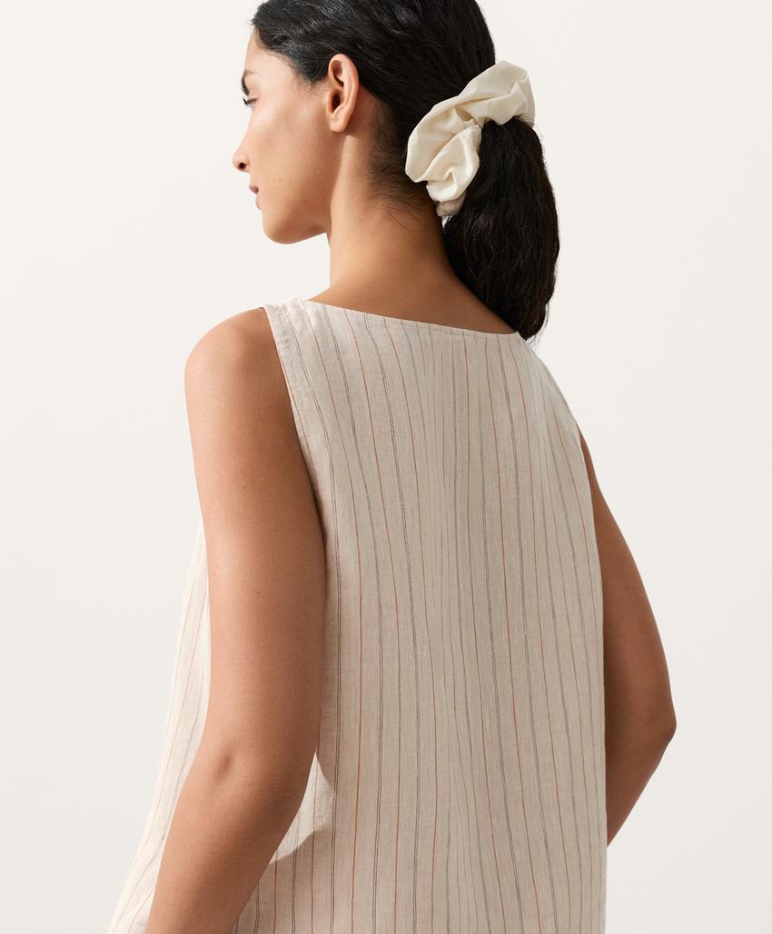 Квадратный топ в полоску из 100%-го льна