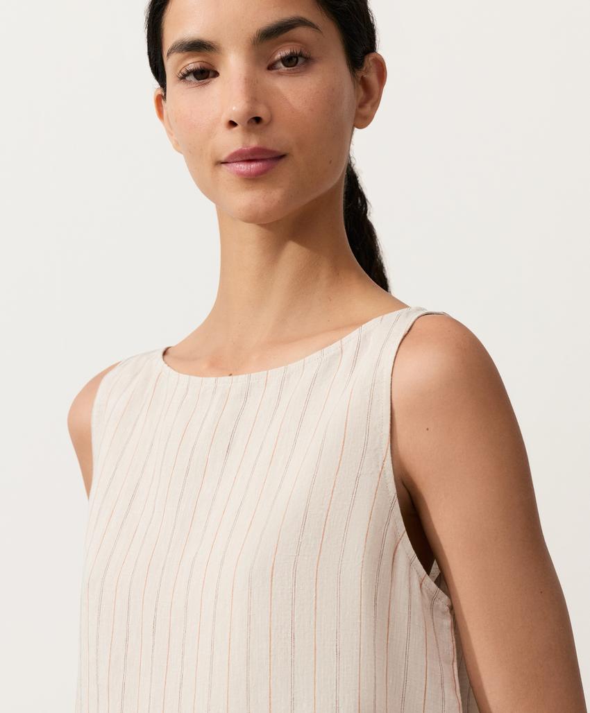 Квадратный топ в полоску из 100%-го льна