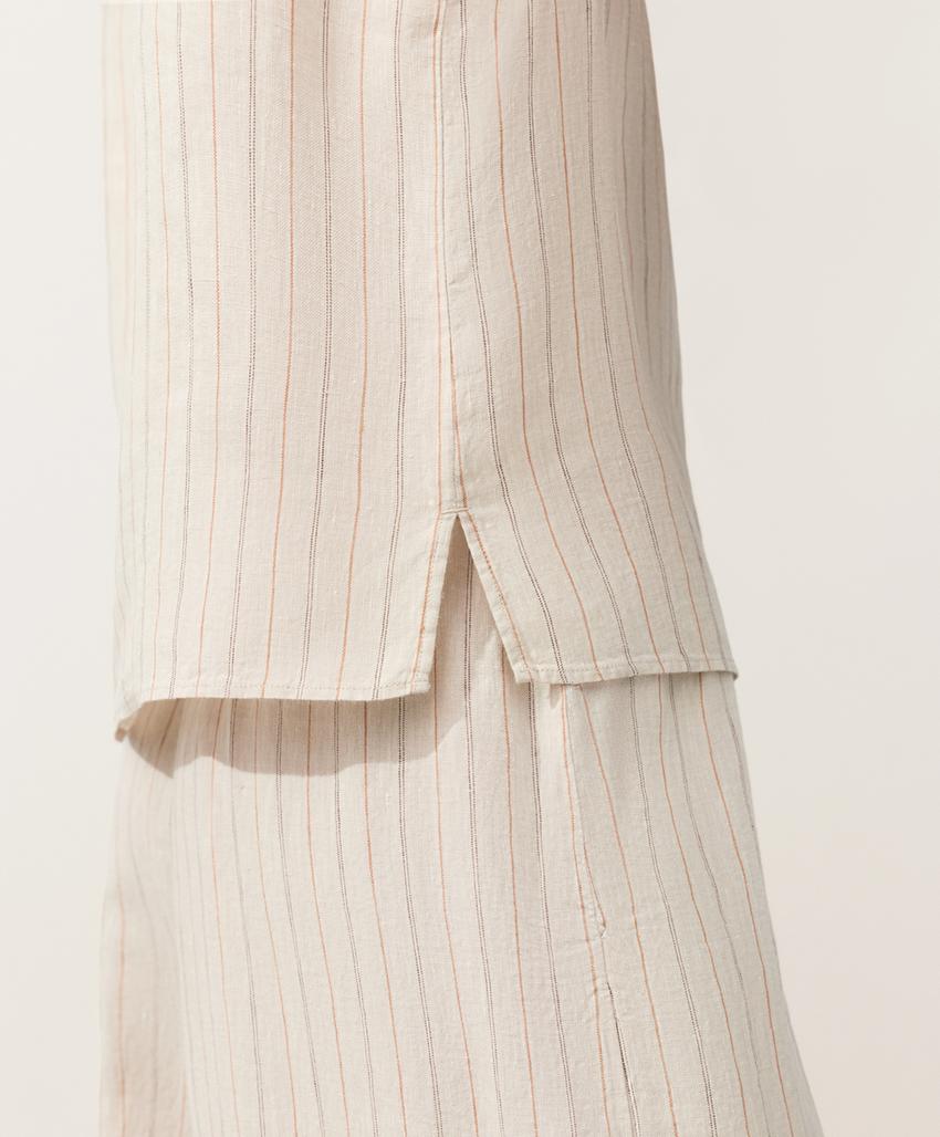 Квадратный топ в полоску из 100%-го льна