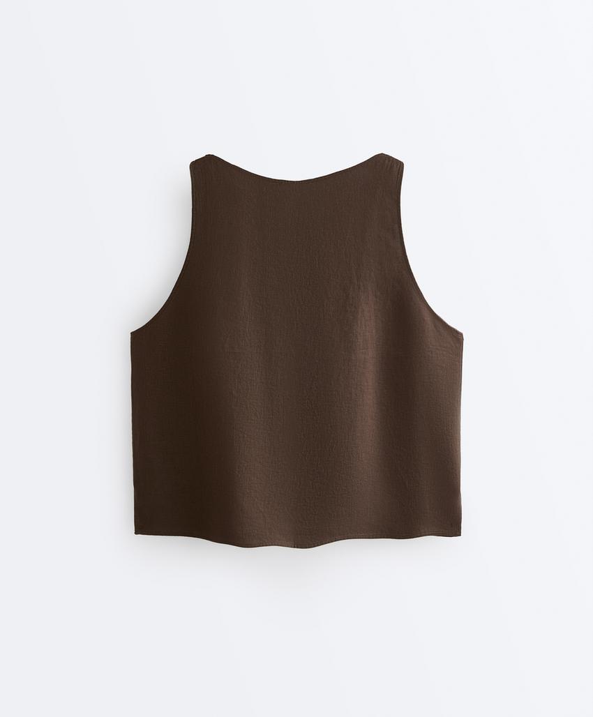 Квадратный топ из 100%-го льна