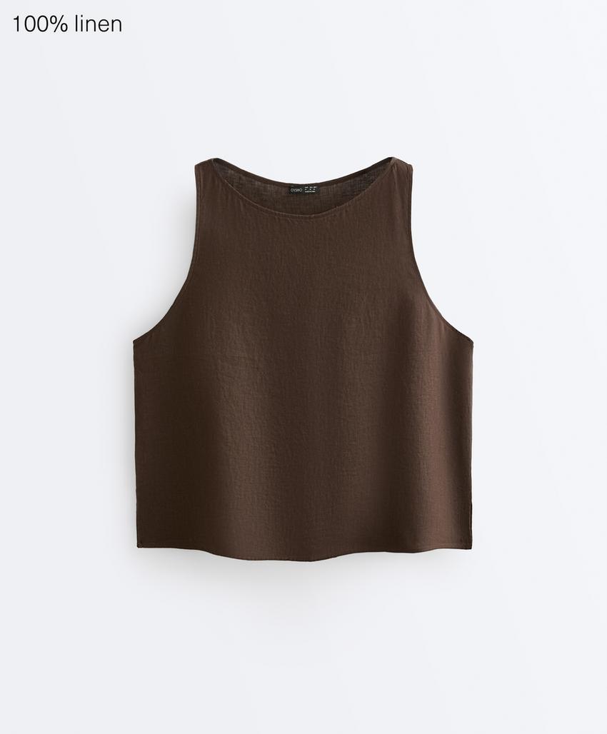 Квадратный топ из 100%-го льна