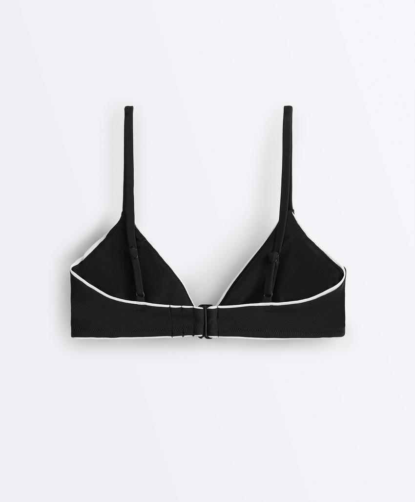 Топ бикини с треугольными чашками и бантом