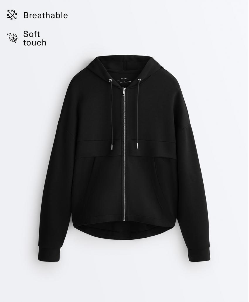 Толстовка из модала с молнией и мягким на ощупь флисом