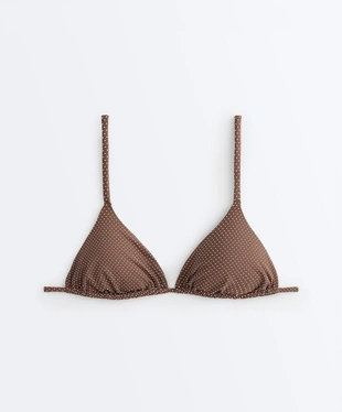 Топ бикини с треугольными чашками в мелкий горошек- Заказать в России