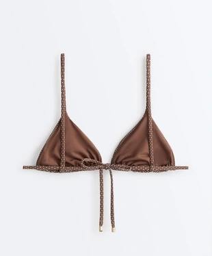 Топ бикини с треугольными чашками в мелкий горошек- Заказать в России