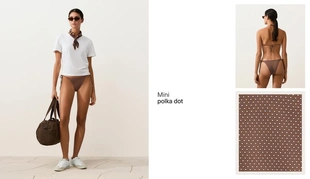 Полуоткрытые плавки бикини в мини-горошек- Заказать в России