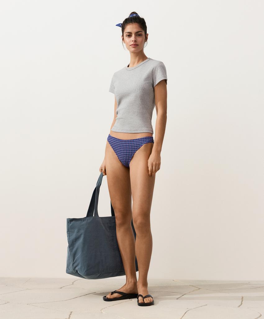 Классические плавки бикини в клетку виши