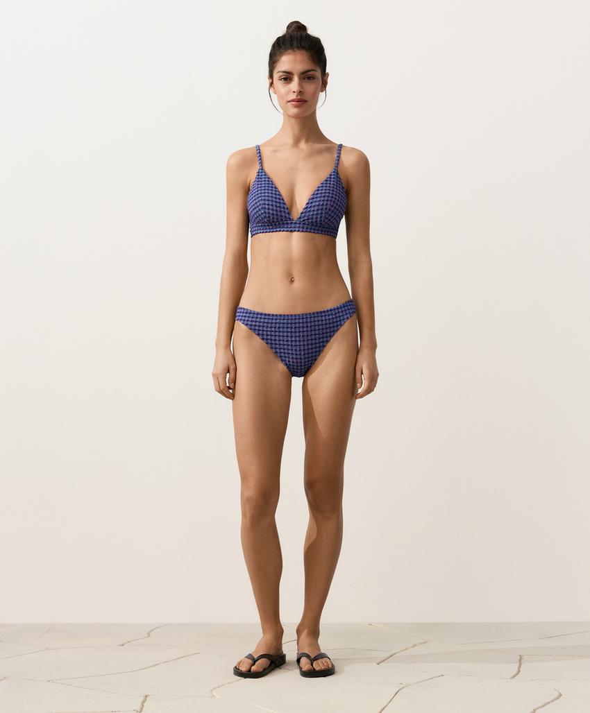 Классические плавки бикини в клетку виши