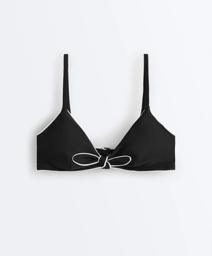 Топ бикини с треугольными чашками, piping и завязками- Заказать в России