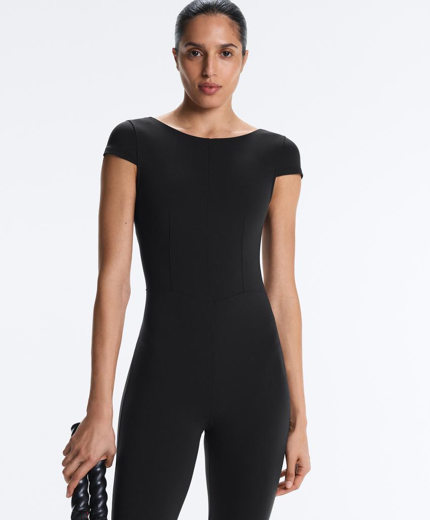 Длинный комбинезон Compressive с коротким рукавом