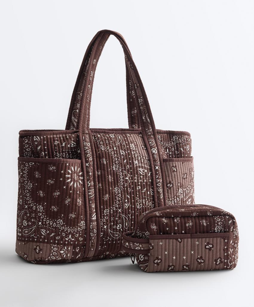 Стеганая косметичка с принтом