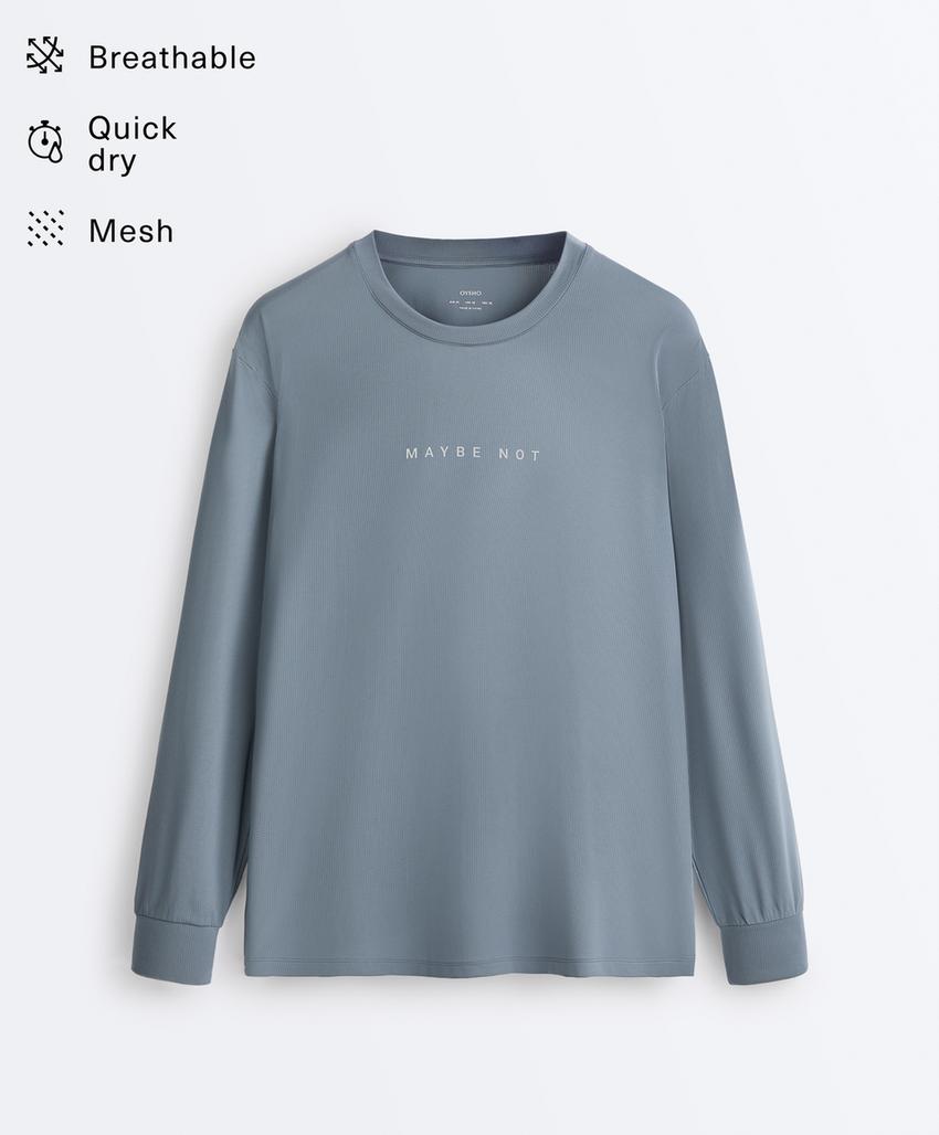 Лонгслив из высокотехнологичной ткани с надписью