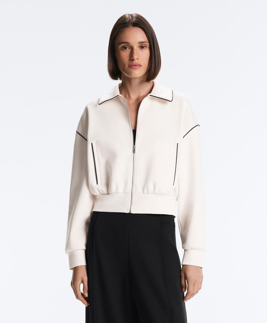 Куртка с отделкой под неопрен