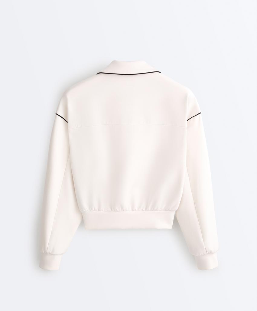 Куртка с отделкой под неопрен