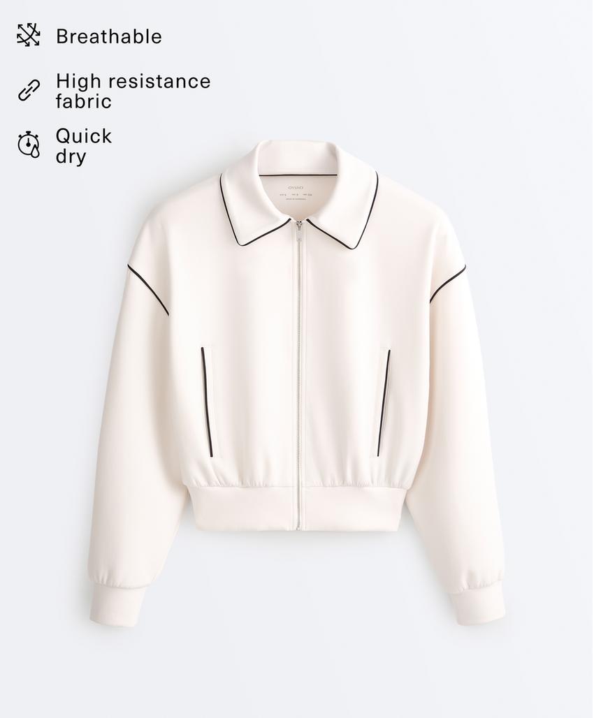 Куртка с отделкой под неопрен