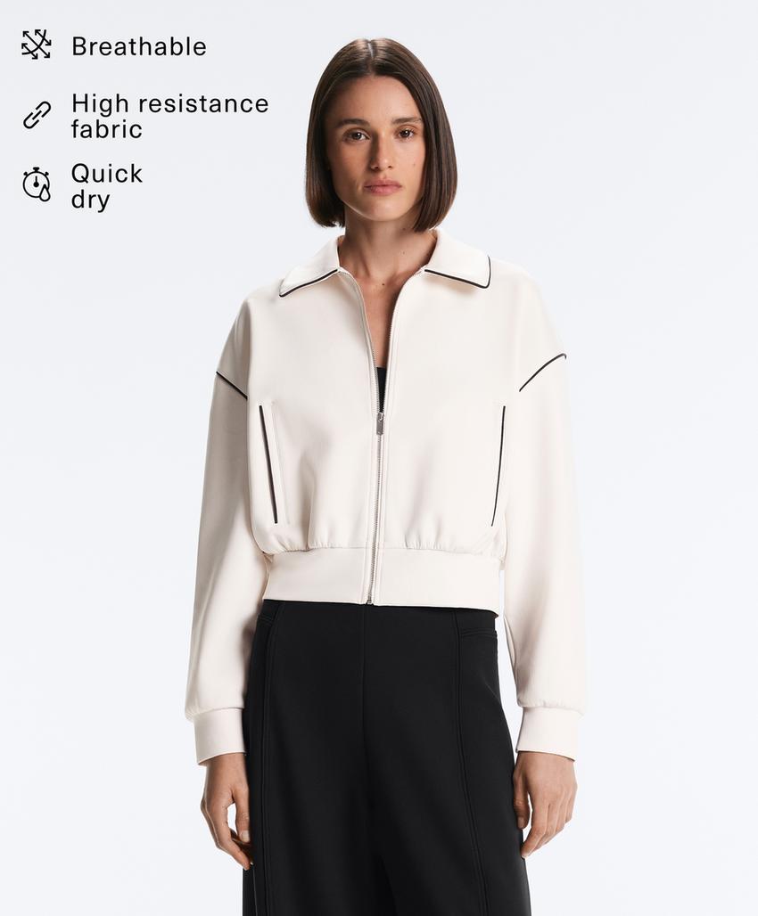 Куртка с отделкой под неопрен