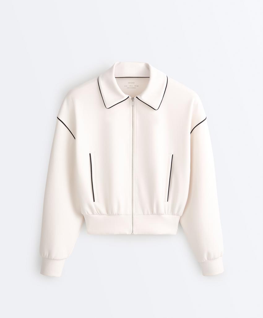 Куртка с отделкой под неопрен