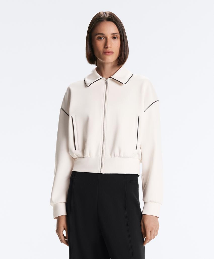 Куртка с отделкой под неопрен