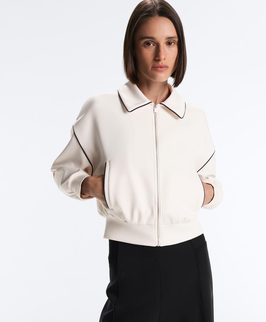 Куртка с отделкой под неопрен