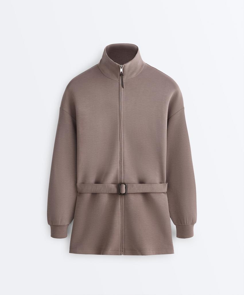 Длинная куртка-корсет с поясом из мягкой ткани с модалом