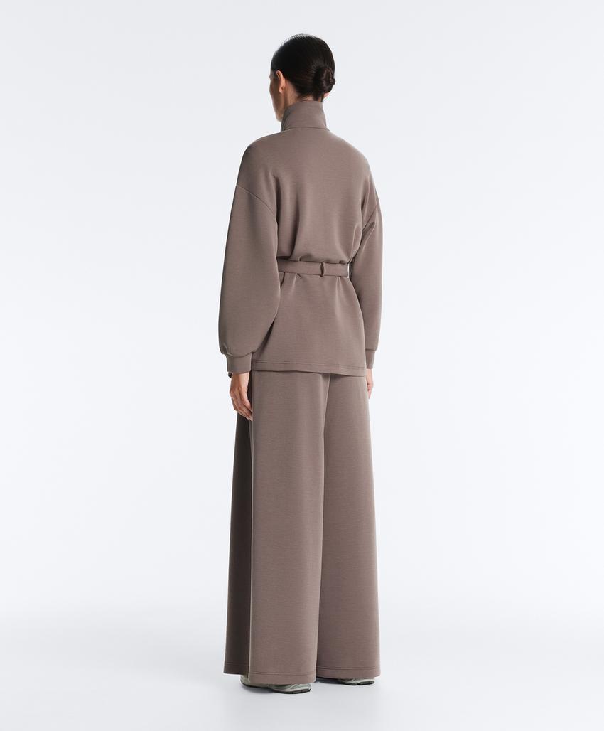 Длинная куртка-корсет с поясом из мягкой ткани с модалом