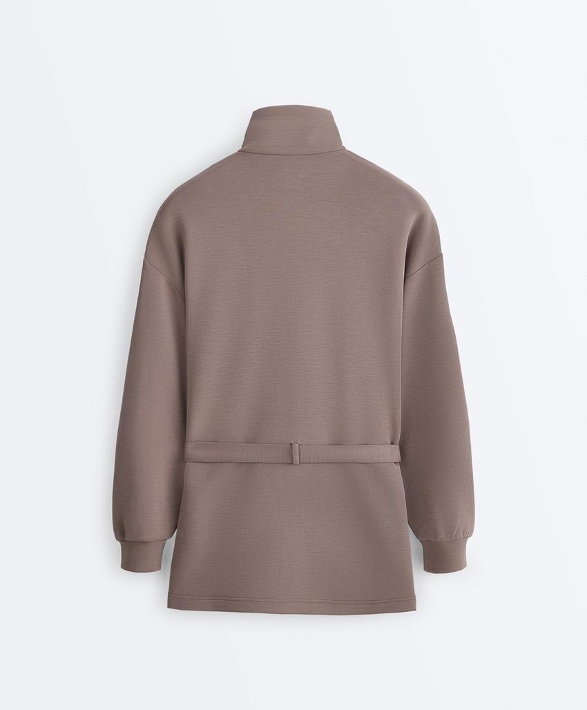 Длинная куртка-корсет с поясом из мягкой ткани с модалом