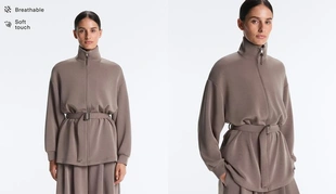 Длинная куртка-корсет с поясом из мягкой ткани с модалом- Заказать в России