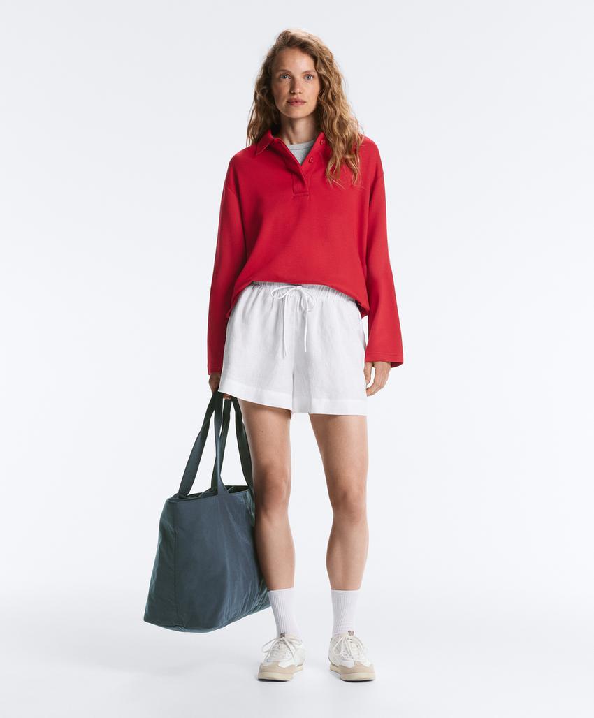 Рубашка-поло с длинным рукавом из пике