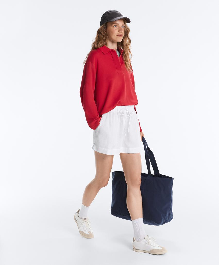 Рубашка-поло с длинным рукавом из пике