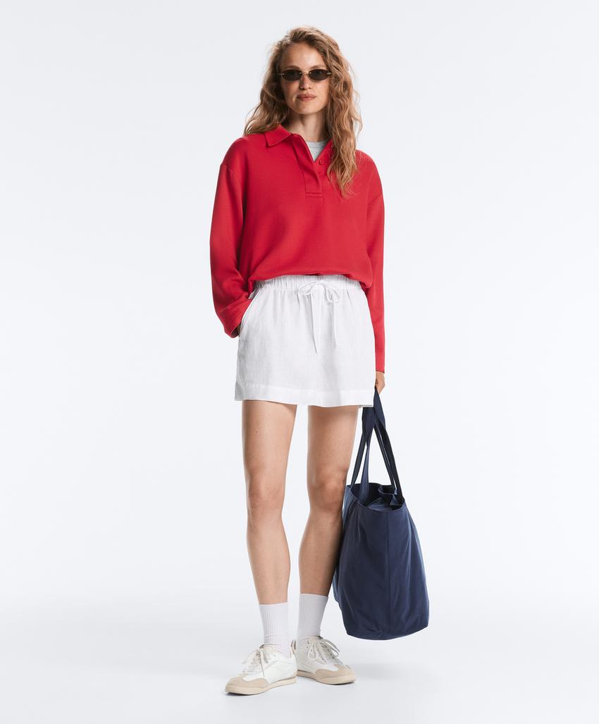 Рубашка-поло с длинным рукавом из пике