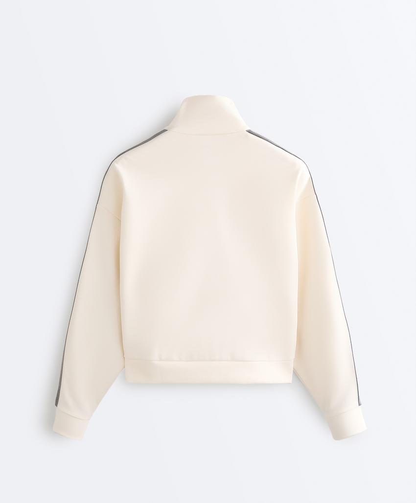 Куртка из пике с хлопком и боковой тесьмой в елочку