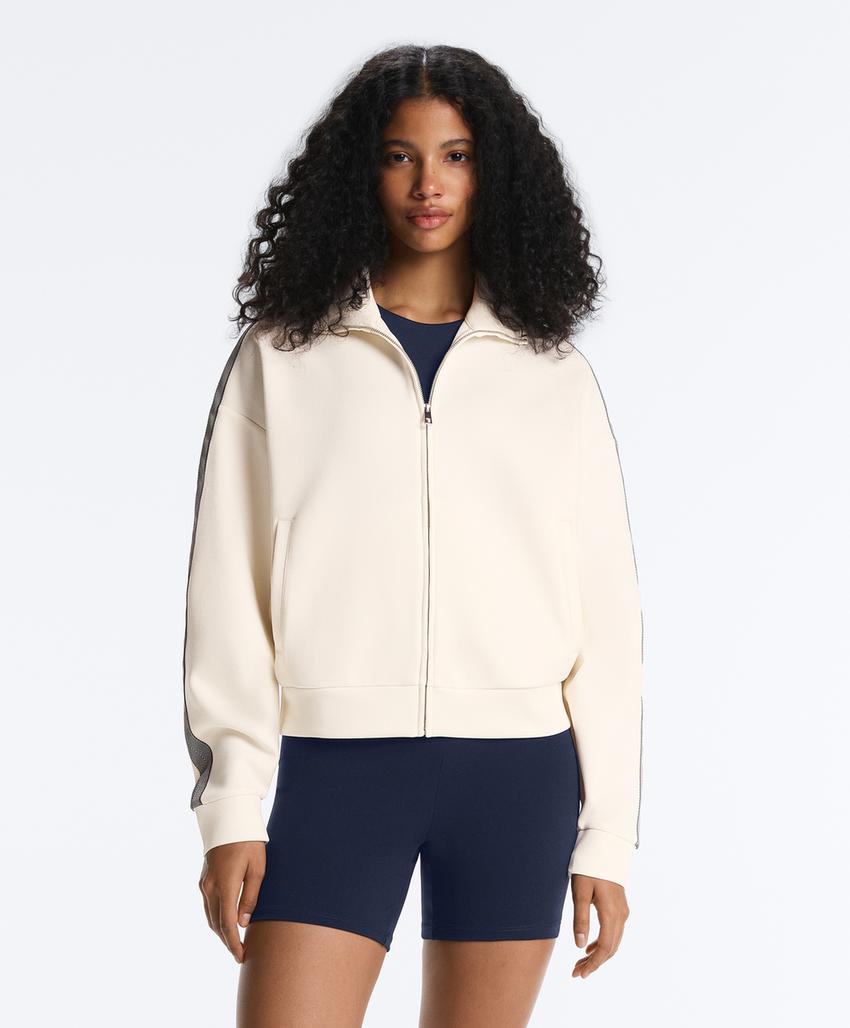 Куртка из пике с хлопком и боковой тесьмой в елочку