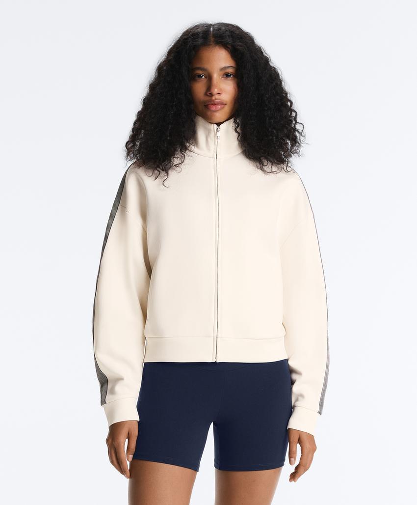 Куртка из пике с хлопком и боковой тесьмой в елочку