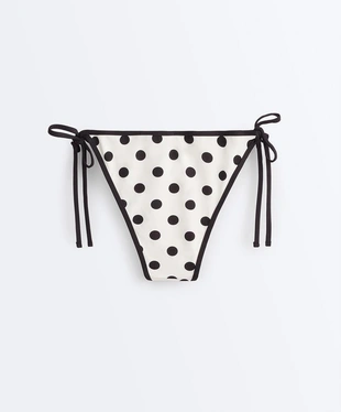 Полуоткрытые плавки бикини из пике в горошек- Заказать в России