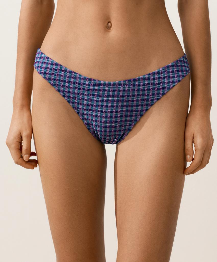 Полуоткрытые плавки бикини U-образной формы в клетку виши