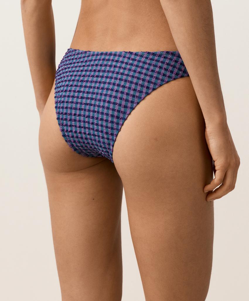 Полуоткрытые плавки бикини U-образной формы в клетку виши