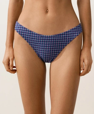 Полуоткрытые плавки бикини U-образной формы в клетку виши- Заказать в России