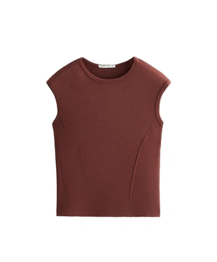 Футболка с короткими рукавами из ткани в рубчик с хлопком и модалом- Заказать в России