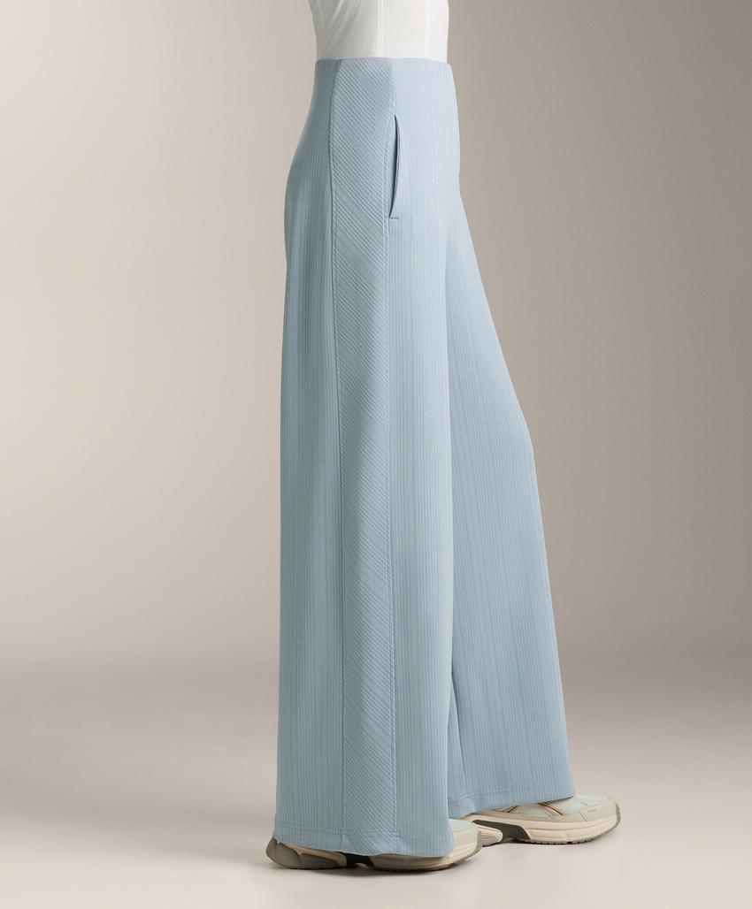 Брюки с асимметричными полосками из модала