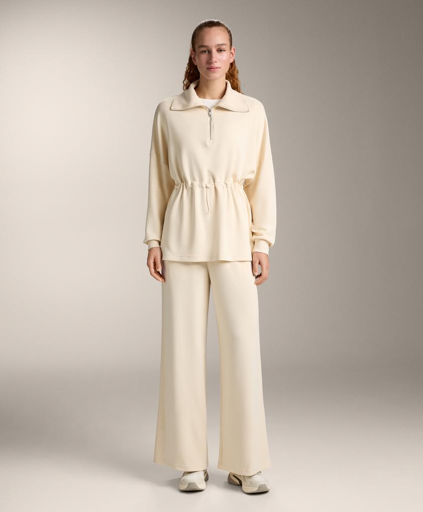 Прямые брюки в рубчик с модалом и мягкой на ощупь тканью