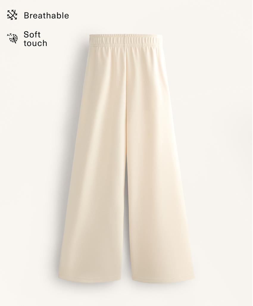 Прямые брюки в рубчик с модалом и мягкой на ощупь тканью