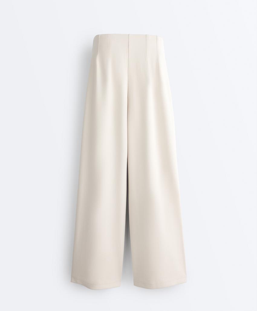 Брюки wide leg из хлопка пике в складку