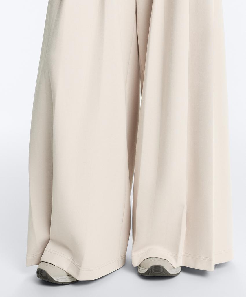 Брюки wide leg из хлопка пике в складку