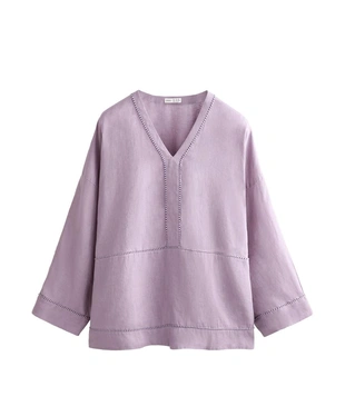 Рубашка-кафтан из 100%-го льна- Заказать в России