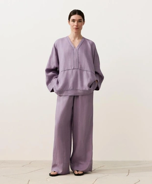 Рубашка-кафтан из 100%-го льна- Заказать в России