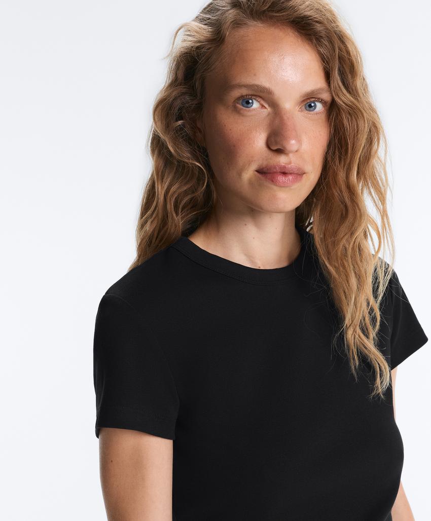 Футболка Rib Fit из смесового хлопка