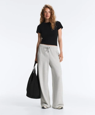 Футболка Rib Fit из смесового хлопка- Заказать в России