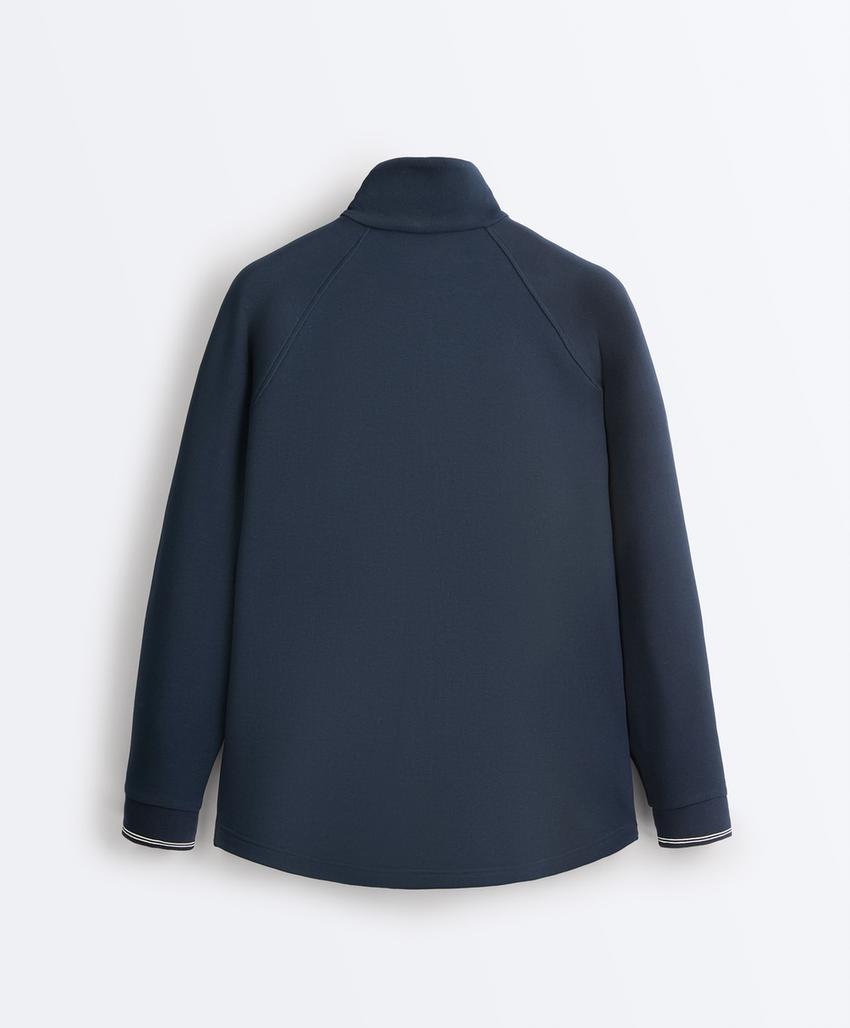 Длинная куртка пике с хлопком и контрастным Piping