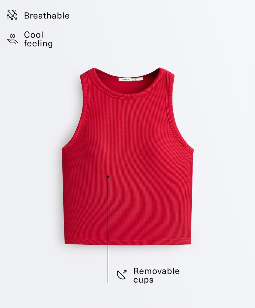 Удлиненная майка в рубчик из смесового модала