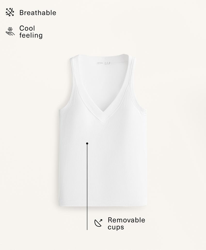 Топ на бретелях из ребристой модальной смеси